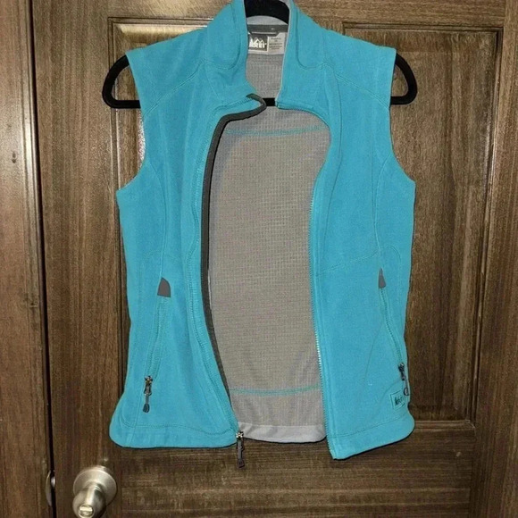 REI Teal Blue Hiking Vest Womens XS Athlestic Athlesiure EUC Zipper Pockets - Picture 7 of 11